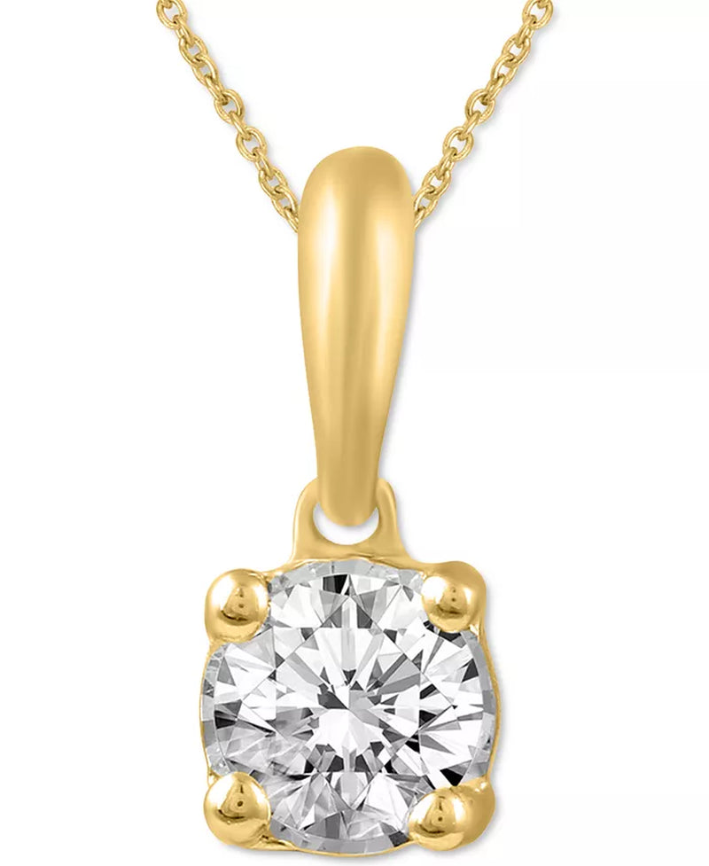 2-Pc. Set Diamond Solitaire Pendant Necklace & Matching Stud Earrings (5/8 Ct. T.W.) in 14K Gold