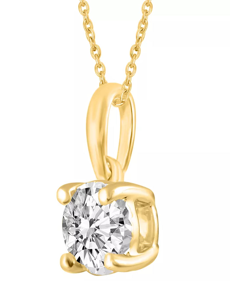 2-Pc. Set Diamond Solitaire Pendant Necklace & Matching Stud Earrings (5/8 Ct. T.W.) in 14K Gold